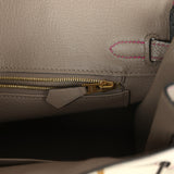 Hermes Special Order (HSS) Birkin 25 Craie and Gris Asphalte Epsom Brushed Palladium Hardware