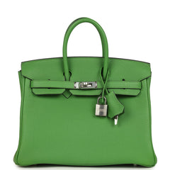 Hermes Birkin 25 Vert Yucca Togo Palladium Hardware