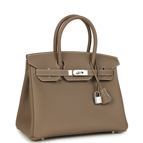 Hermes Birkin 30 Etoupe Togo Palladium Hardware
