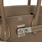 Hermes Birkin 30 Etoupe Togo Palladium Hardware