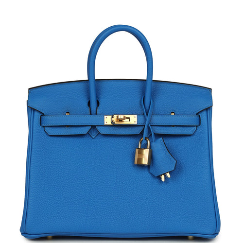 Hermes Birkin 25 Bleu Hydra Togo Gold Hardware