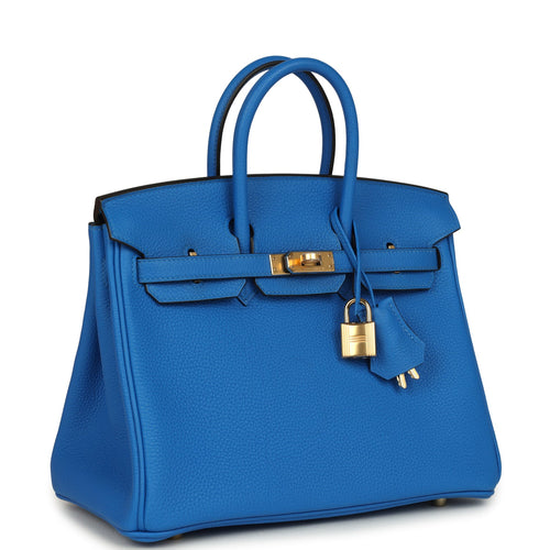 Hermes Birkin 25 Bleu Hydra Togo Gold Hardware