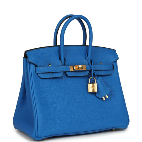Hermes Birkin 25 Bleu Hydra Togo Gold Hardware