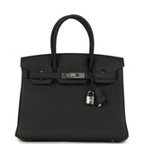 Hermes Birkin 30 Black Togo Palladium Hardware