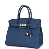 Hermes Birkin 30 Bleu Tie Togo Permabrass Hardware