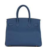 Hermes Birkin 30 Bleu Tie Togo Permabrass Hardware