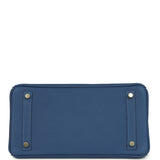 Hermes Birkin 30 Bleu Tie Togo Permabrass Hardware