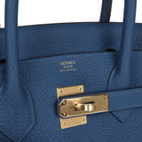 Hermes Birkin 30 Bleu Tie Togo Permabrass Hardware
