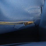 Hermes Birkin 30 Bleu Tie Togo Permabrass Hardware
