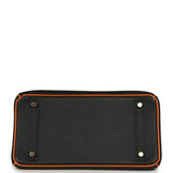 Pre-owned Hermes Special Order (HSS) Birkin 30 Black and Orange Chevre Brushed Gold Hardware