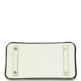 Hermes Special Order (HSS) Birkin 25 Bi-Color White and Black Clemence Brushed Gold Hardware