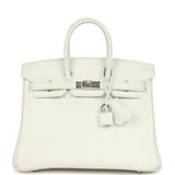Hermes Birkin 25 New White Swift Palladium Hardware