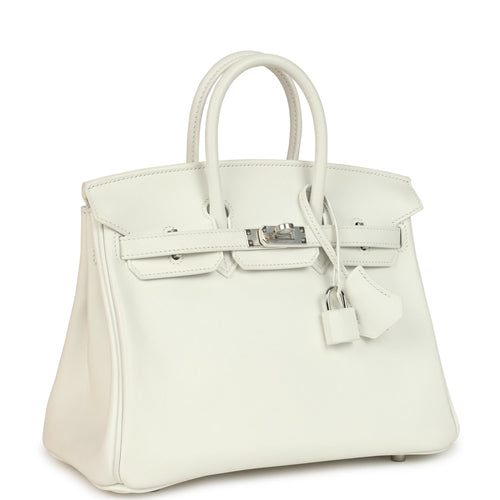 Hermes Birkin 25 New White Swift Palladium Hardware