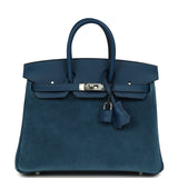 Hermes Birkin 25 Bleu Thalassa Grizzly and Deep Bleu Swift Palladium Hardware - Thumbnail View 1