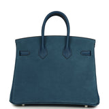 Hermes Birkin 25 Bleu Thalassa Grizzly and Deep Bleu Swift Palladium Hardware - Thumbnail View 4