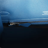 Hermes Birkin 25 Bleu Thalassa Grizzly and Deep Bleu Swift Palladium Hardware - Thumbnail View 9