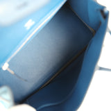 Hermes Birkin 25 Bleu Thalassa Grizzly and Deep Bleu Swift Palladium Hardware - Thumbnail View 8