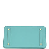Hermes Birkin 30 Bleu Atoll Clemence Gold Hardware