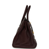 Pre-owned Hermes Birkin 35 Prune Clemence Gold Hardware