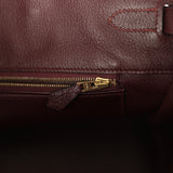 Pre-owned Hermes Birkin 35 Prune Clemence Gold Hardware