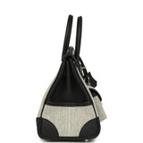 Hermes Birkin 25 Cargo Ecru-Black Toile H Canvas and Black Swift Palladium Hardware