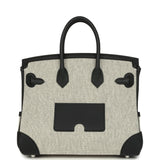 Hermes Birkin 25 Cargo Ecru-Black Toile H Canvas and Black Swift Palladium Hardware
