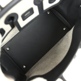 Hermes Birkin 25 Cargo Ecru-Black Toile H Canvas and Black Swift Palladium Hardware