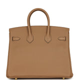 Pre-owned Hermes Birkin 25 Chai Togo Gold Hardware
