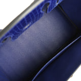 Pre-owned Hermes Birkin 30 Bleu Electric Shiny Porosus Crocodile Gold Hardware