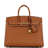 Hermes Birkin Sellier 25 Gold Epsom Gold Hardware