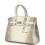 Hermes Birkin 30 Himalaya Niloticus Crocodile Palladium Hardware