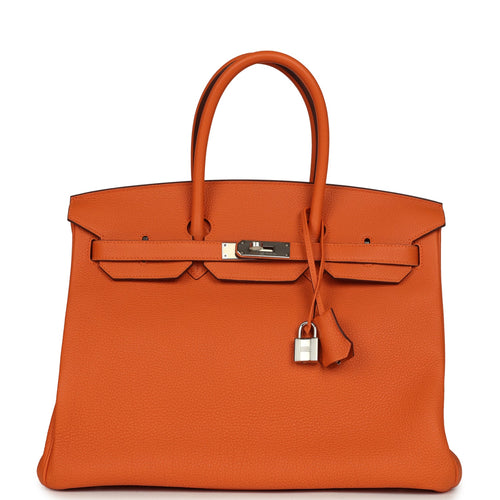 Hermes Birkin 35 Orange Togo Palladium Hardware