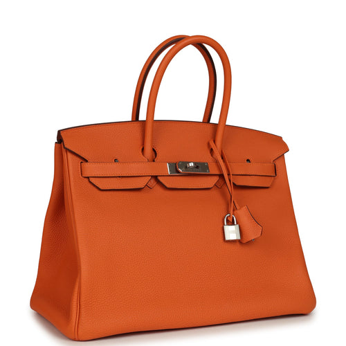 Hermes Birkin 35 Orange Togo Palladium Hardware