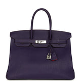 Pre-owned Hermes Special Order (HSS) Birkin 35 Violet Verso Togo Palladium Hardware