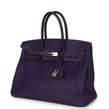 Pre-owned Hermes Special Order (HSS) Birkin 35 Violet Verso Togo Palladium Hardware