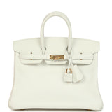 Hermes Birkin 25 New White Swift Gold Hardware - Thumbnail View 1