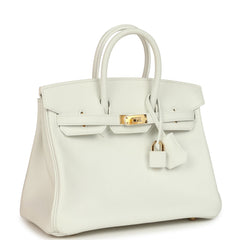 Hermes Birkin 25 New White Swift Gold Hardware