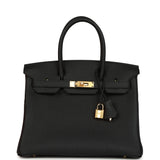 Hermes Birkin 30 Black Togo Gold Hardware