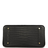 Hermes Birkin 30 Black Matte Porosus Crocodile Gold Hardware