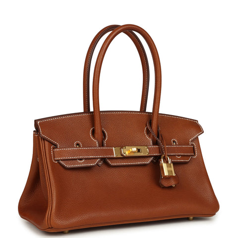Hermes Shoulder Birkin Light 29 Fauve Barenia Faubourg Gold Hardware