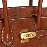 Hermes Shoulder Birkin Light 29 Fauve Barenia Faubourg Gold Hardware