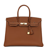 Hermes Birkin 35 Gold Togo Gold Hardware