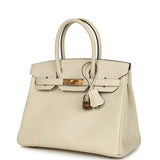 Pre-owned Hermes Special Order (HSS) Birkin 30 Craie Verso Epsom Rose Gold Hardware