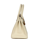 Pre-owned Hermes Special Order (HSS) Birkin 30 Craie Verso Epsom Rose Gold Hardware