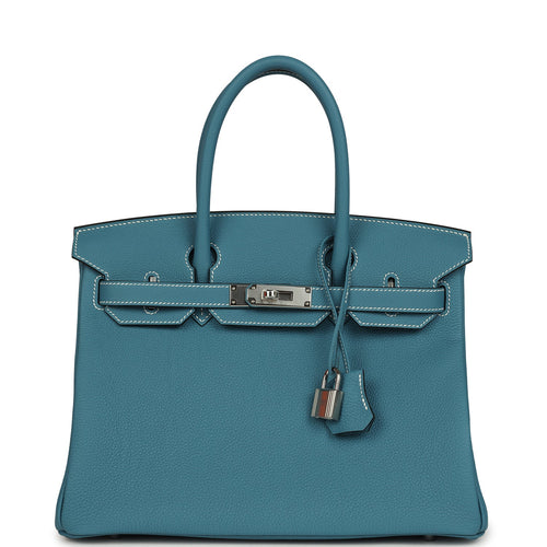 Hermes Birkin 30 Blue Jean Togo Palladium Hardware
