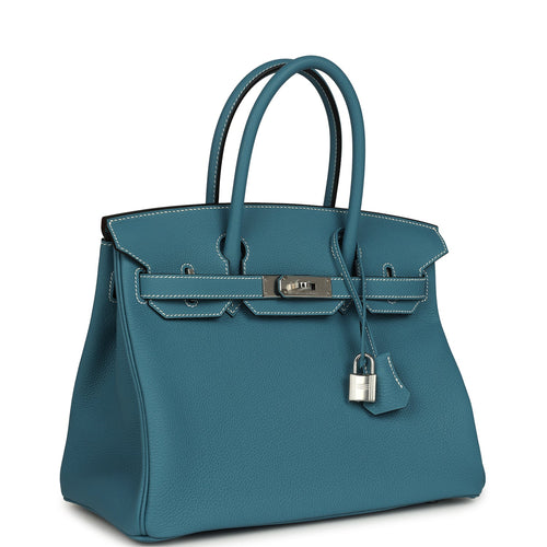 Hermes Birkin 30 Blue Jean Togo Palladium Hardware