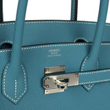 Hermes Birkin 30 Blue Jean Togo Palladium Hardware