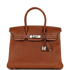 Hermes Birkin 30 Fauve Barenia Faubourg Palladium Hardware