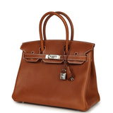 Hermes Birkin 30 Fauve Barenia Faubourg Palladium Hardware