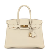Hermes Birkin 30 Craie Togo Gold Hardware